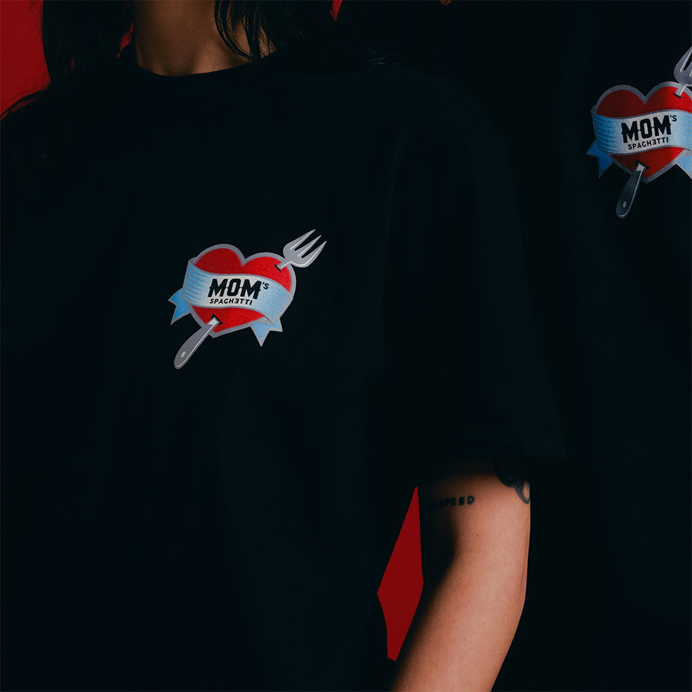 Mom's Spaghetti Tattoo Heart T-Shirt 3